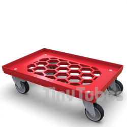 Chariots roulant (60x40cm) Rouge